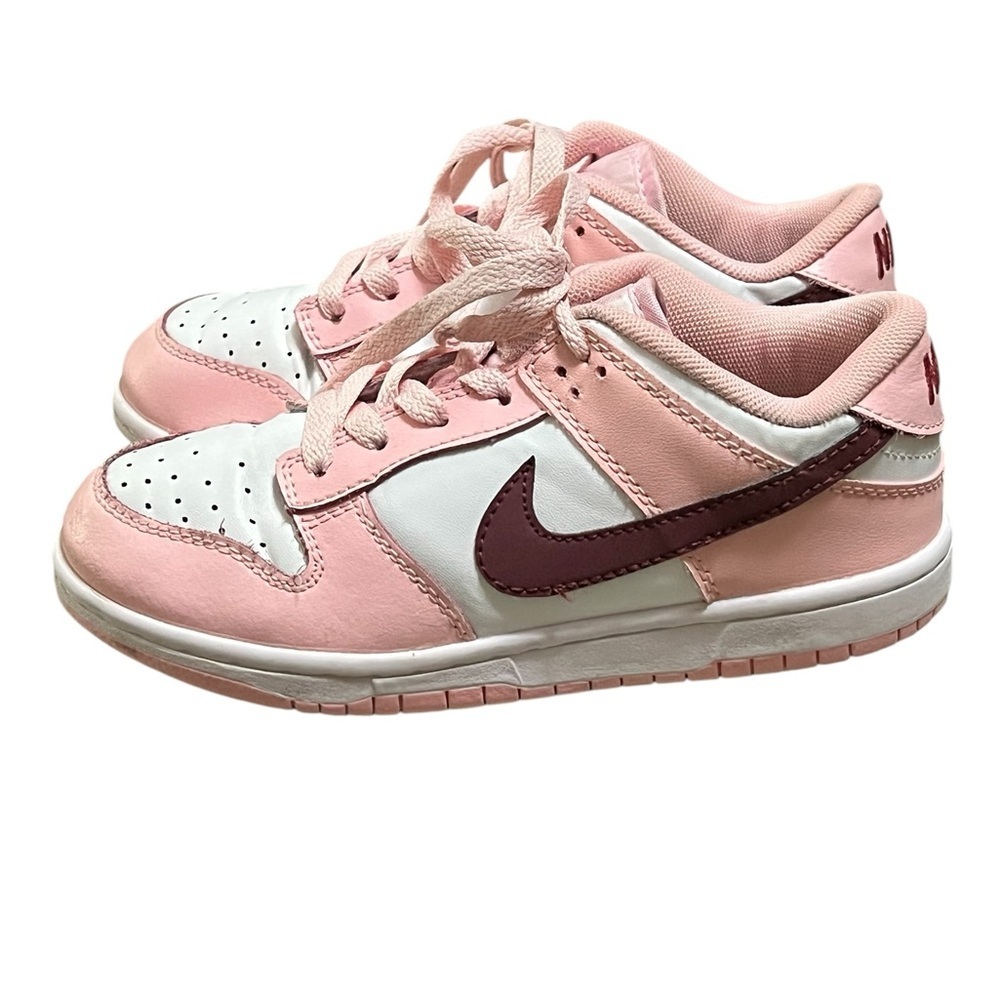 Nike girls dunk low pink foam lace up sneakers